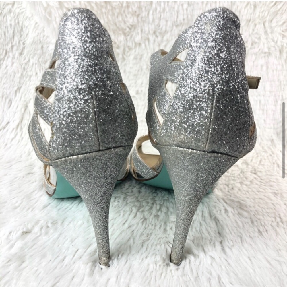 BETSEY JOHNSON Blue Silver SB-Tee Dress Sandals - Picture 5 of 13